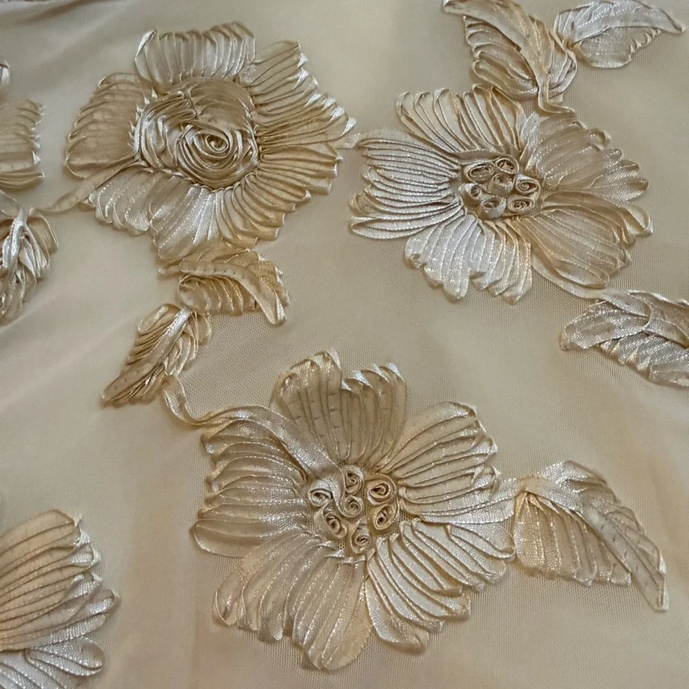 🆕🆕 Lulus Truly Inspiring Ivory Mesh Floral Mini Dress Size XL Prom Wedding Party